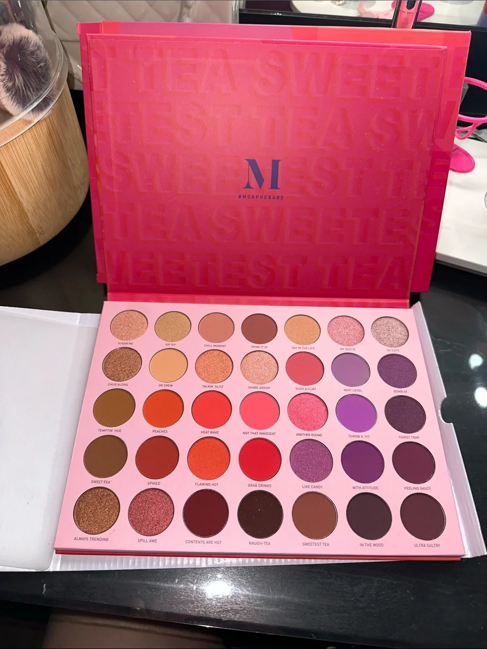Morphe Sweetest Tea 35T Eyeshadow Palette - Hot Pink & Coral